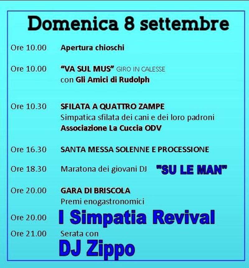 Festa in Piazza 2024 - Domenica 8 settembre