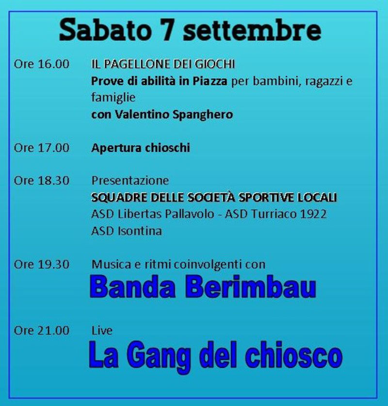 Festa in Piazza 2024 - Sabato 7 settembre